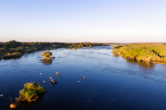 Aerial of the channels on the Chobe River, that boarders Namibia and Botswana
